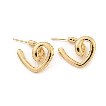 Alloy Hoop Earring, with Steel Pin, Light Gold, 20x8mm