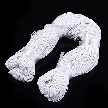 Waxed Cotton Cord, White, 1mm, about 360yard/bundle(330m/bundle)