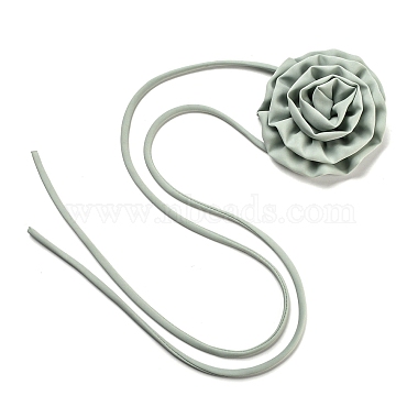 Fabric Rose Tie Choker Necklaces for Women(NJEW-Z022-01K)-2