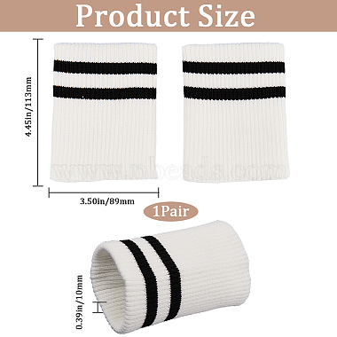 Stripe Pattern Cotton Tubular Knit Rib Cuff(AJEW-WH0348-200A)-2