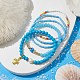 5Pcs 5 Style Evil Eye Lampwork & Synthetic Turquoise & Natural Pearl  Beaded Stretch Bracelets Set(BJEW-JB09708)-2