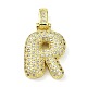 Brass Micro Pave Clear Cubic Zirconia Pendants(KK-M279-01G-R)-1