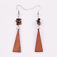 Pear Wood Dangle Earring(EJEW-JE03156-02)-1