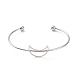 201 Stainless Steel Hollow Out Crescent Moon Open Cuff Bangle(BJEW-P285-03P)-1