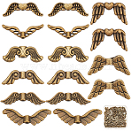 80Pcs 8 Style Tibetan Style Alloy Beads, Wing, Antique Bronze, 7~23x7.5~23x2~3.4mm, Hole: 1~2mm, 10pcs/style(TIBEB-SC0001-17)