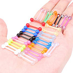 36Pcs Glow in the Dark Acrylic Straight Barbell Tongue Rings Set, Nipple Rings, Mixed Color, 16mm, Pin: 1.6mm, Head: 5mm(FS-WG0C136-01)