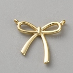 Brass Pendants, Bowknot, Real 18K Gold Plated, 15.5x17x2mm, Hole: 1.1mm(FIND-WH0817-162G-C)