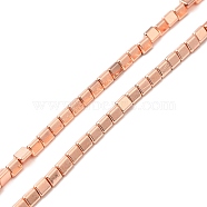 Synthetic Non-magnetic Hematite Beads Strands, Triangle, Rose Gold Plated, 3x2.5x2.7mm, Hole: 0.8mm, about 133pcs/strand, 16.30''(41.4cm)(G-E602-09A)