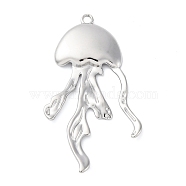 304 Stainless Steel Pendants, Jellyfish Charms, Anti-Tarnish, Stainless Steel Color, 47.5x26.5x3.5mm, Hole: 2mm(STAS-S163-05A-P)