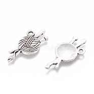 Tibetan Style Alloy Pendant, Cadmium Free & Nickel Free & Lead Free, Antique Silver, 26x11x1.5mm, Hole: 2mm(LF10465Y-NF)