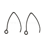 Ion Plating(IP) 316 Stainless Steel Earrings Finding, Earring Hooks, with Horizontal Loop, Gunmetal, 27x17x0.7mm, Hole: 2.5mm, 21 Gauge, Pin: 0.7mm(STAS-B025-01B)