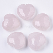 Natural Rose Quartz Healing Stones, Heart Love Stones, Pocket Palm Stones for Reiki Balancing, 29~30x30~31x12~15mm(G-R418-32-1)