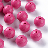 Opaque Acrylic Beads, Round, Camellia, 20x19mm, Hole: 3mm, about 111pcs/500g(MACR-S370-C20mm-A13)