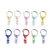 Spray Painted Alloy Swivel Snap Hook, Keychain Clasps Findings, Mixed Color, 57mm, Hole: 6mm, link: 19x8.5x4.5mm, ring: 8x1mm, buckle: 31x26x7.5mm(PALLOY-K257-18)