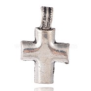 Tibetan Style Alloy Cross Pendants, Antique Silver, 46x28x12mm, Hole: 7mm(PALLOY-I116-25AS)
