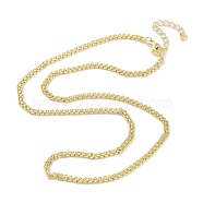 Brass Chain Necklaces Makings, Real 18K Gold Plated, 44.9x0.3cm(NJEW-L170-13G)