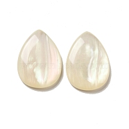 Resin Cabochons, Pearlized, Imitation Cat Eye, Teardrop, Seashell Color, 24.5x18x5mm(CRES-D003-03)