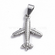 201 Stainless Steel Pendants, Plane, Stainless Steel Color, 25.5x20.5x2.5mm, Hole: 3.5x6.5mm(STAS-C042-01)