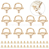 WADORN 10 Sets Zinc Alloy Side Suspension  Buckle Clasps, with Iron Screws, for Bag Replacement Accessories, Light Gold, Buckle: 36x32x9mm, Hole: 1.8mm, Inner Diameter: 15x19mm(FIND-WR0007-78)