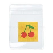 Rectangle Plastic Zip Lock Candy Bag, Storage Bags, Self Seal Bag, Top Seal, Cherry Pattern, 8x6x0.2cm(OPP-M004-03B)