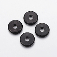 304 Stainless Steel Spacer Beads, Donut, Electrophoresis Black, 10x2.5mm, Hole: 3mm(STAS-F136-05B)