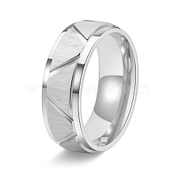 Stainless Steel Chunky Rings, Stainless Steel Color, US Size 7(17.3mm)(PW-WGDA1DB-01)