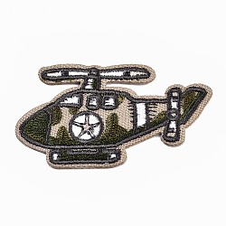 Helicopter Appliques, Computerized Embroidery Cloth Iron on/Sew on Patches, Costume Accessories, Colorful, 39x67x1.5mm(DIY-S041-082)