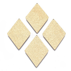 316 Surgical Stainless Steel Pendants, Rhombus, Real 14K Gold Plated, 32x21.5x1mm, Hole: 0.9mm(STAS-N097-049B-02)