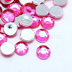 Imitation Taiwan Acrylic Rhinestone Cabochons, Faceted, Half Round, Hot Pink, 2x1mm, about 10000pcs/bag(GACR-A002-2mm-27)