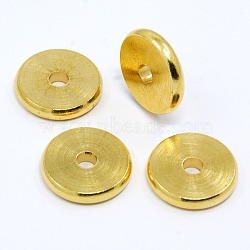 Flat Round Brass Spacer Beads, Nickel Free, Raw(Unplated), 6.5x2mm, Hole: 1.5mm(KK-N002A-C)