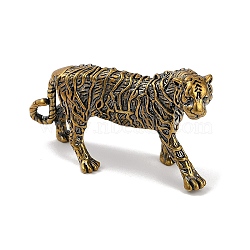 Brass 3D Animal Figurines, for Home Office Desktop Decoration, Antique Golden, Leopard, 63.5x25x33.5mm(KK-C073-06C-AG)