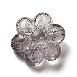 Transparent Acrylic Beads, Dyed, Flower, Black, 26x23x11.5mm, Hole: 1.8mm, about 142pcs/500g(OACR-L013-033D)