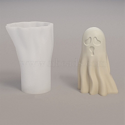 Halloween Ghost DIY Silicone Display Statue Molds, Portrait Sculpture Resin Casting Molds, Clay Craft Mold Tools, White, 83x60x50mm(SIMO-P007-A01)