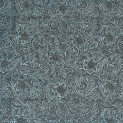 Phoenix Pattern PVC Leather Fabric, for Crafts, Patchwork, Decorations, Teal, 1400x0.5mm(FIND-WH0152-129)