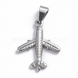 Non-Tarnish 201 Stainless Steel Pendants, Plane, Stainless Steel Color, 25.5x20.5x2.5mm, Hole: 3.5x6.5mm(STAS-C042-01)