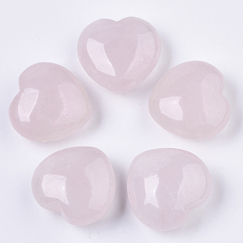Natural Rose Quartz Healing Stones, Heart Love Stones, Pocket Palm Stones for Reiki Balancing, 29~30x30~31x12~15mm