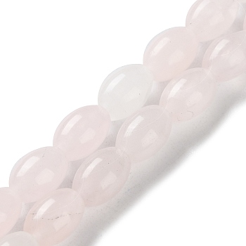 Natural Rose Quartz Beads Strands, Rice, 9x6mm, Hole: 1mm, about 44pcs/strand, 15.94 inch(40.5cm)