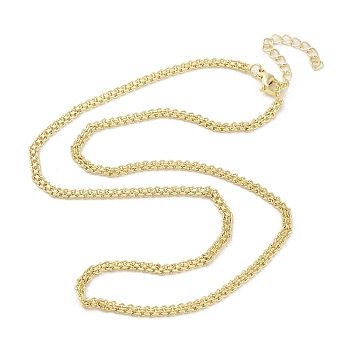 Brass Chain Necklaces Makings, Real 18K Gold Plated, 44.9x0.3cm