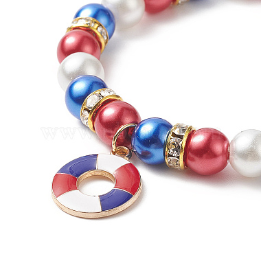 Bracelet extensible en perles de verre colorées(BJEW-JB09210)-3
