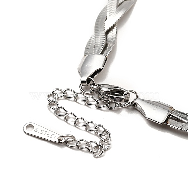 304 collar de cadena de espiga triple entrelazada de acero inoxidable para hombres y mujeres(NJEW-H167-01P)-3