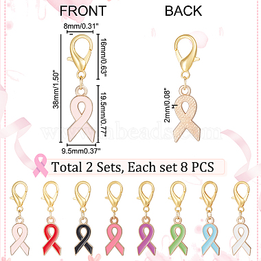 Alloy Enamel Awareness Ribbon Pendant Decorations(AJEW-NB0003-74)-2