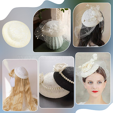 Imitation Hemp Round Fascinator Hat Base for Millinery(AJEW-WH0472-45B-01)-6