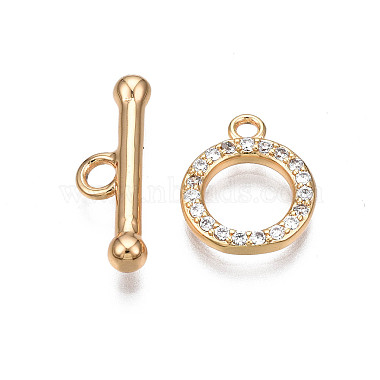 Brass Micro Pave Clear Cubic Zirconia Toggle Clasps(X-KK-Q278-014-NF)-3