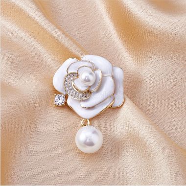perle camélia fleur broche broche strass cristal broche fleur épinglette pour fête d'anniversaire anniversaire t-shirt robe vêtements accessoires bijoux cadeau(JBR097B)-4
