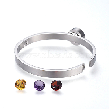 304 Stainless Steel Bangles(BJEW-P254-18)-4