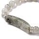 Natural Labradorite Beads Charm Bracelets(BJEW-K164-B03)-4