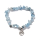 Natural Aquamarine Beads Stretch Bracelet Set for Men Women Girl Gift(BJEW-JB06709)-4