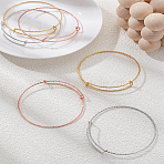 6Pcs 3 Colors Adjustable Alloy Bangles Making, Expandable Bangles, Mixed Color, Inner Diameter: 2-1/2 inch(6.3cm), 2pcs/color(BJEW-LP0001-39)