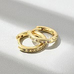 Brass Micro Pave Clear Cubic Zirconia Hoop Earrings, Lead Free & Cadmium Free, Long-Lasting Plated, Real 18K Gold Plated, 13.5x14.5x2.2mm(EJEW-D311-145G)