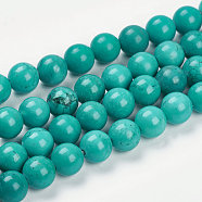 Natural Howlite Beads Strands, Dyed & Heated, Round, 6mm, Hole: 1mm, about 65pcs/strand, 15.27 inch(38.8cm)(X-G-K205-02-6mm)